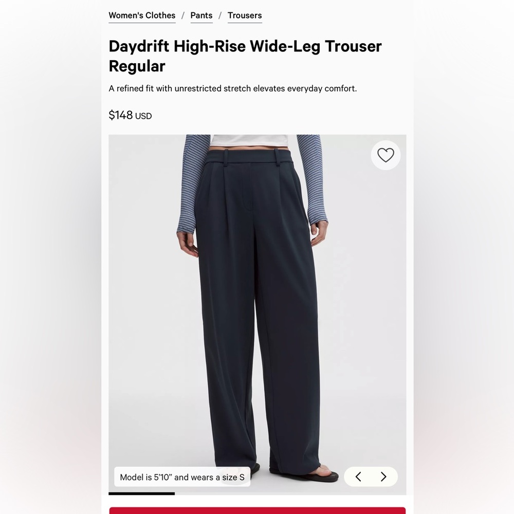 Lululemon Day drift High Rise Wide Leg Trousers